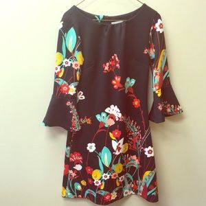 New York & Company black floral dress
